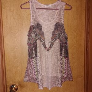 Ginger G Elephant Boho Tank L